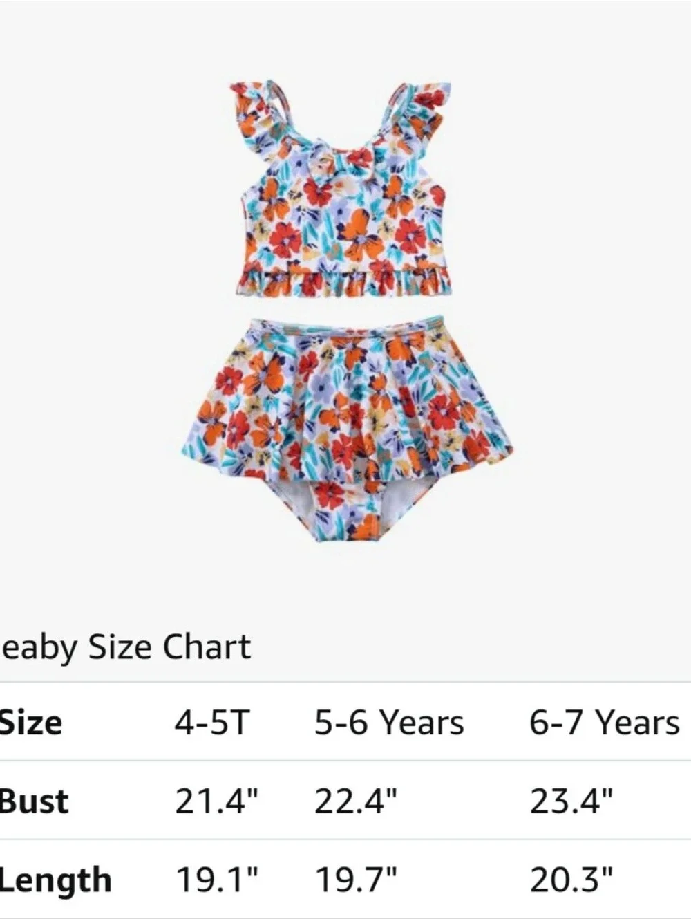 Girls Ruffled Floral Swimsuit